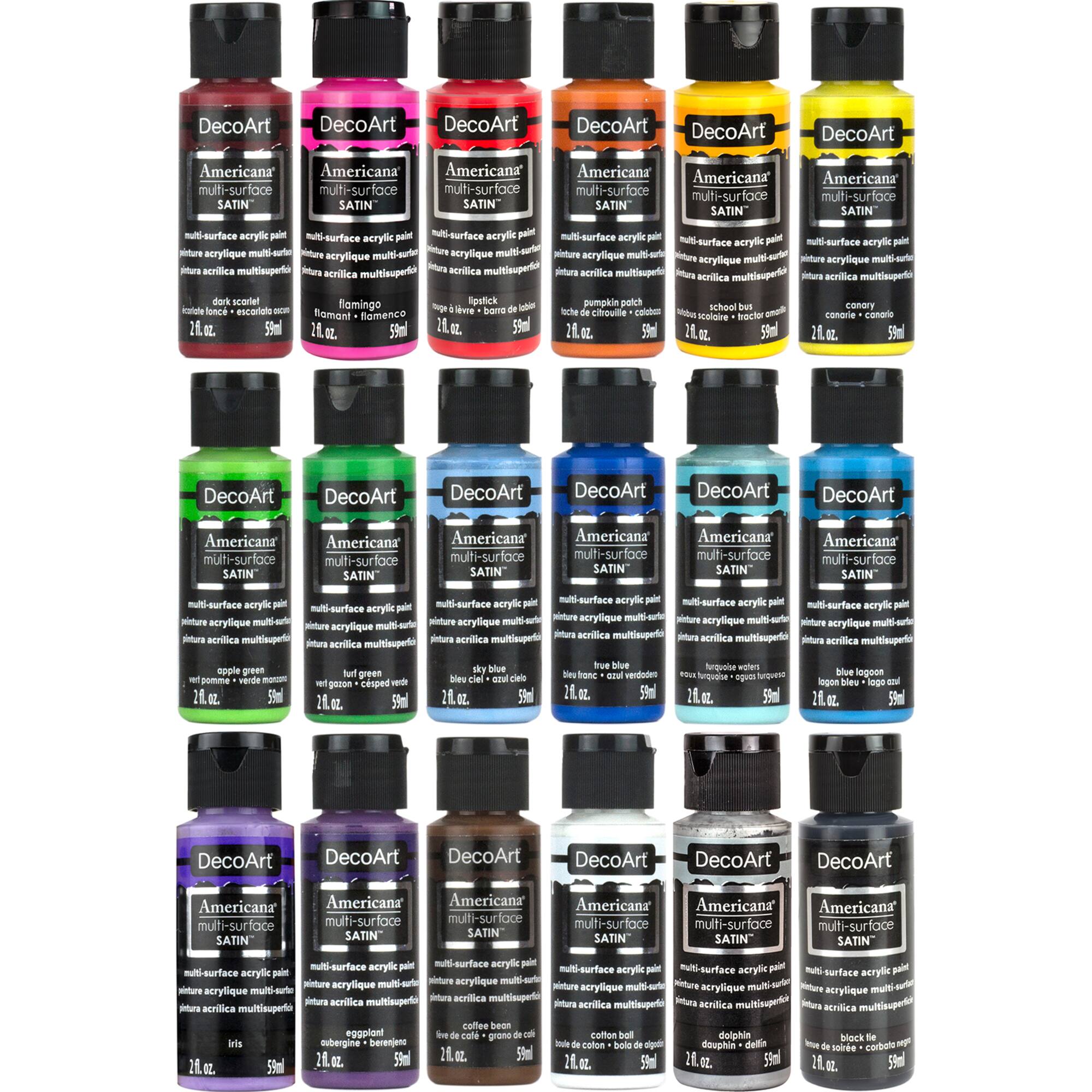 DecoArt® Americana® Multi-Surface Satin™ 18 Color Vibrant Acrylic Paint Set